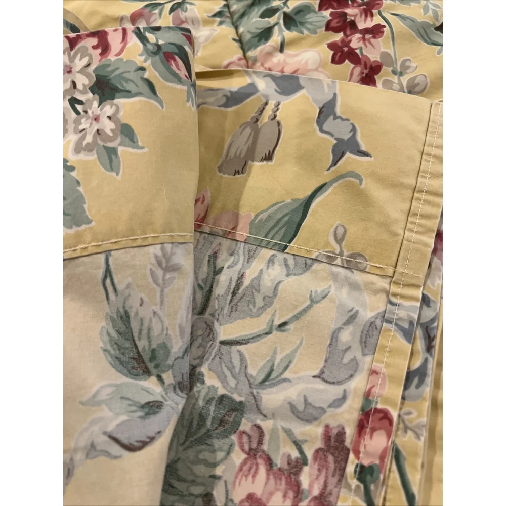 Ralph Lauren Evelyn Yellow Floral Queen Comforter & Flat Sheet USA Rare Vintage